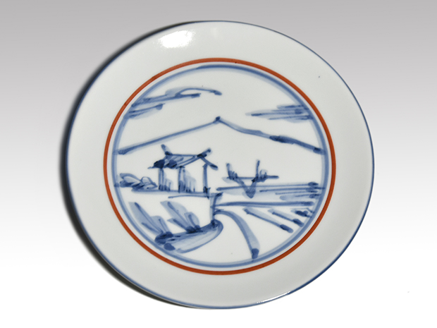 人間国宝 富本憲吉（造）色絵飾皿 共箱 昭和30年作 | 古美術ささき