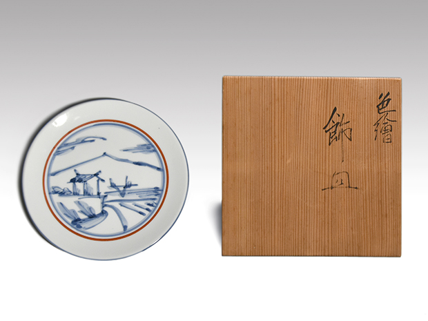 人間国宝 富本憲吉（造）色絵飾皿 共箱 昭和30年作 | 古美術ささき