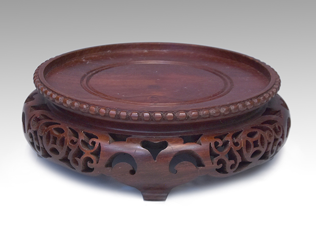 象牙製 双龍に牡丹彫 花瓶 高さ：28cm 重量：977g | 古美術ささき