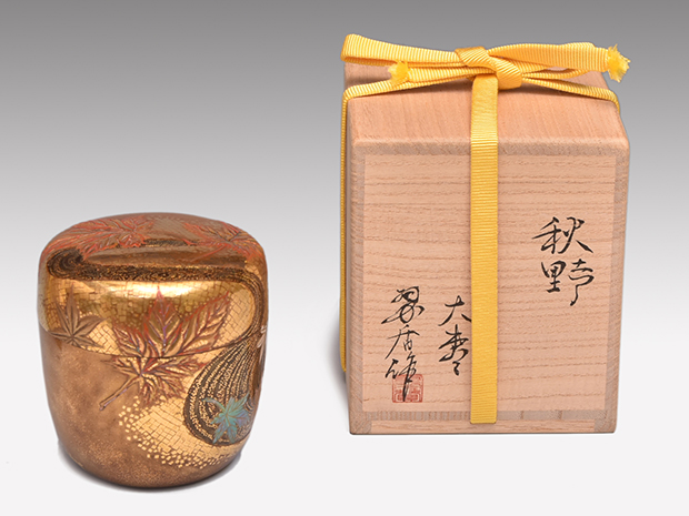 春秋大棗 豪華切金蒔絵 一対（2個) 豊平翠香（作) 共箱 第7回 21世紀展