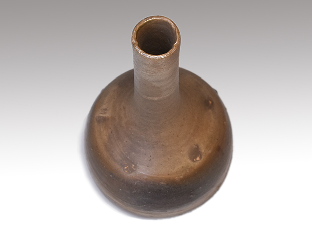 備前細口花入 山本陶秀（作) 共箱 人間国宝 | 古美術ささき