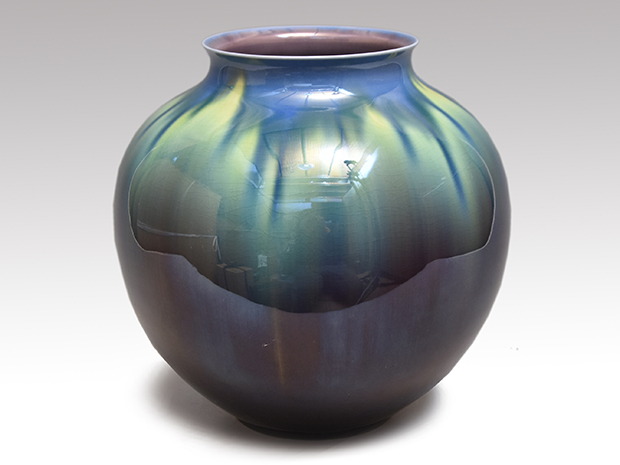 碧明釉 花瓶 三代 徳田八十吉（正彦時代作）共箱 人間国宝 | 古美術ささき