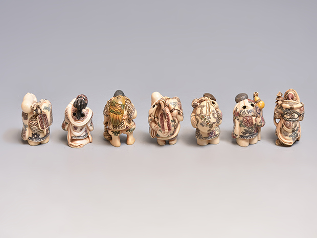 象牙製 七福神根付 銘有 | 古美術ささき
