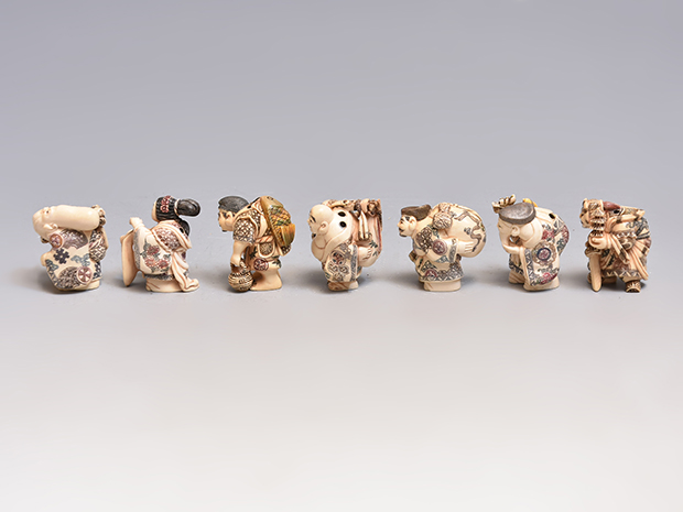 象牙製 七福神根付 銘有 | 古美術ささき