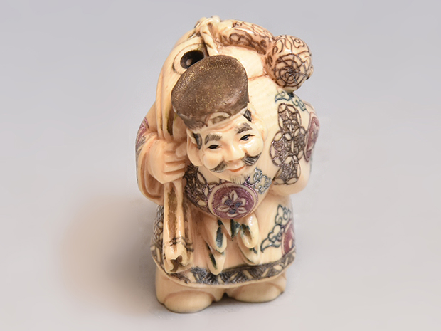 象牙製 七福神根付 銘有 | 古美術ささき