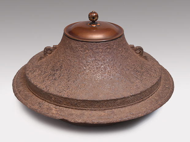 車軸形透木釜 古天明作 大西浄中極書 | 古美術ささき