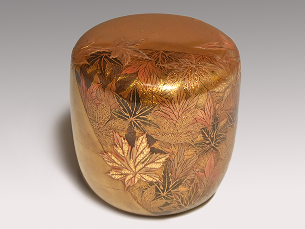 橋に紅葉蒔絵棗 内梨地 豊平翠香(作) 共箱 | 古美術ささき