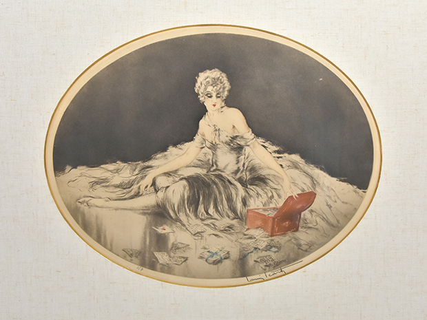 ルイ・イカール エッチング「ラブレター」サイン有 1926年 作品証明