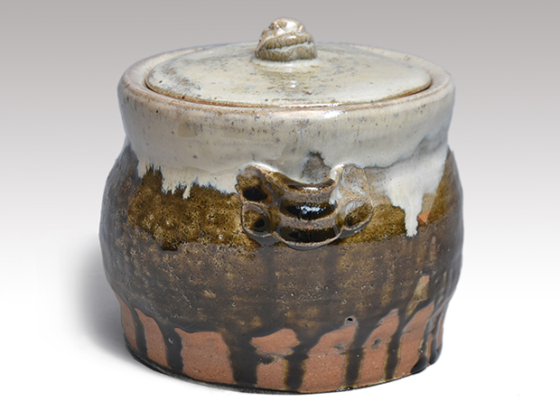 朝鮮唐津水指 西岡小十（作）共蓋 誂え蓋 共箱 | 古美術ささき