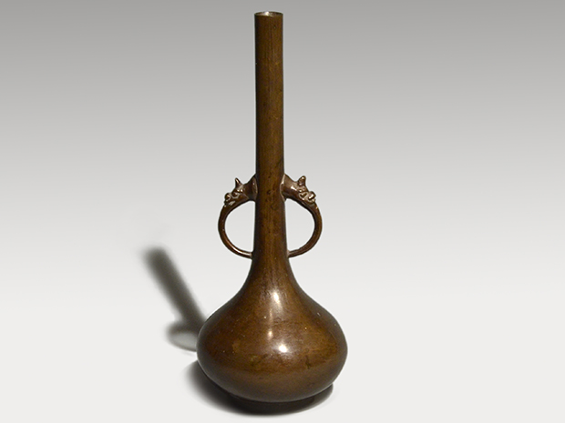 古銅 唐銅 龍耳花入 高さ22㎝ 仕服付 | 古美術ささき