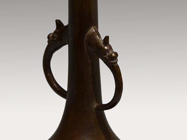 古銅 唐銅 龍耳花入 高さ22㎝ 仕服付 | 古美術ささき