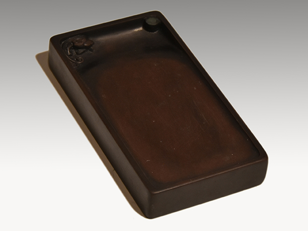 玉杢、葡萄杢硯箱 唐木細工師 阿達祥山(作) 端渓硯 銀水滴付 | 古美術