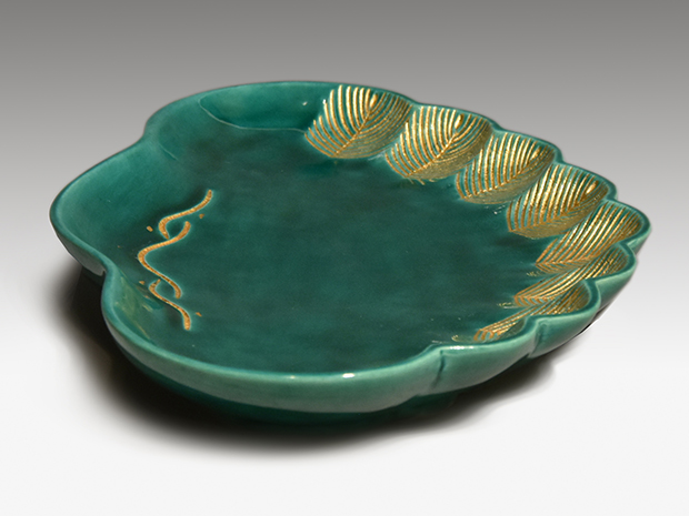 永楽善五郎(即全) 青交趾 金彩入 老松皿 5枚 共箱 菓子皿にも | 古