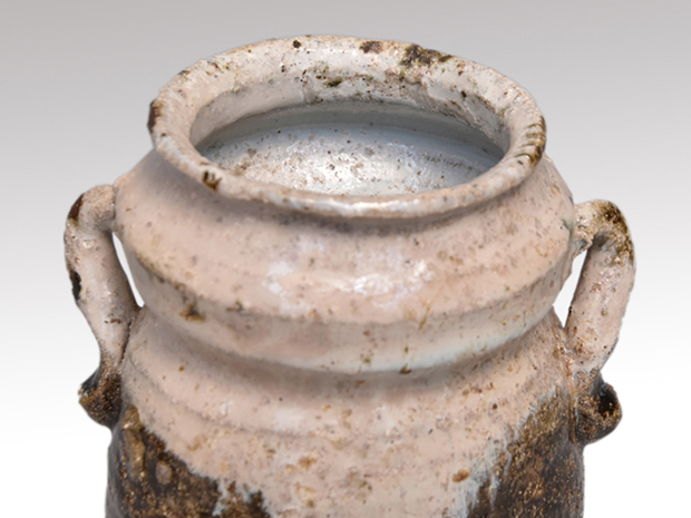 朝鮮唐津耳付花入 西岡小十(作) 共箱 | 古美術ささき