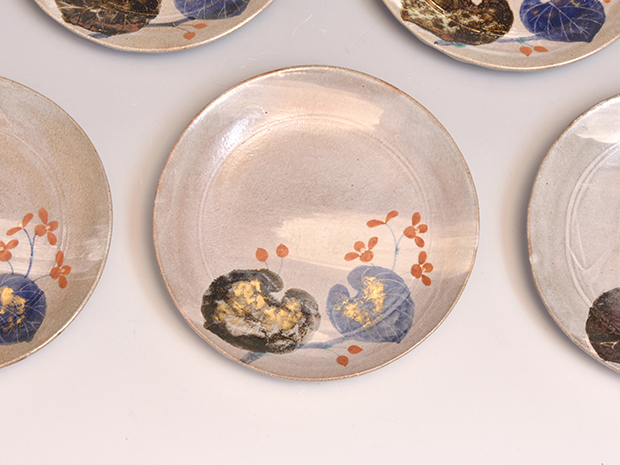 永楽善五郎(即全)作 乾山写秋海棠画 皿 5枚 共箱 | 古美術ささき