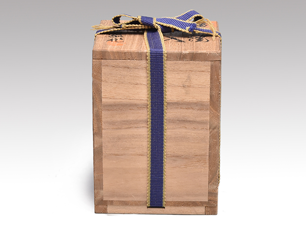 備前焼茶入 長十郎、木村友敬(作) 共箱 象牙蓋 仕服(荒磯金襴) | 古