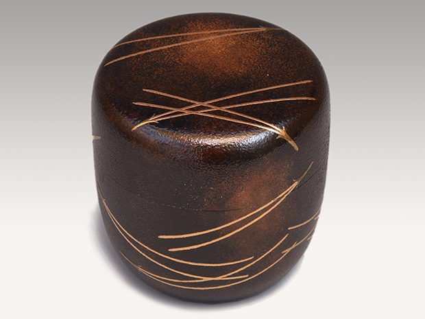 松葉蒔絵 錆塗中棗 六代 川端近左(作) 共箱 | 古美術ささき