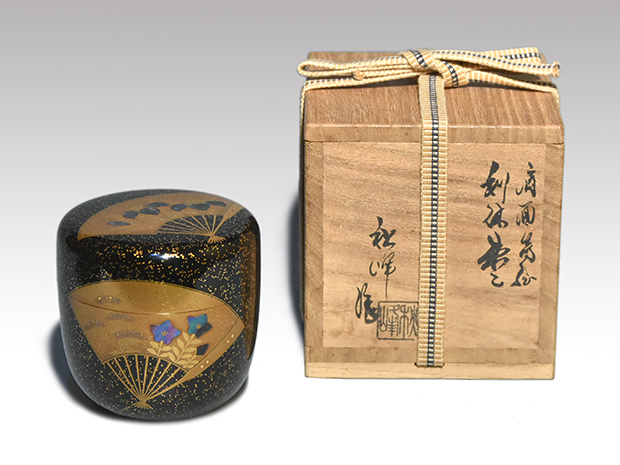 扇面蒔絵 利休棗 輪島塗 高崎秋峰(作) 共箱 | 古美術ささき