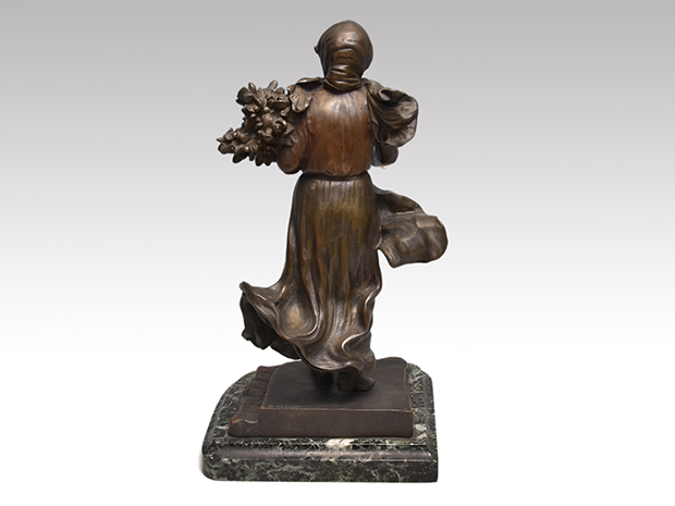 DOMINIQUE ALONZO 女性 ブロンズ 彫刻 象牙 大理石 20世紀初頭 | 古