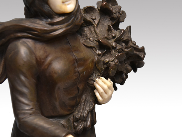 DOMINIQUE ALONZO 女性 ブロンズ 彫刻 象牙 大理石 20世紀初頭 | 古