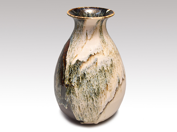 五代 清水六兵衛（作） 瀬戸唐津花瓶 大作 共箱 | 古美術ささき