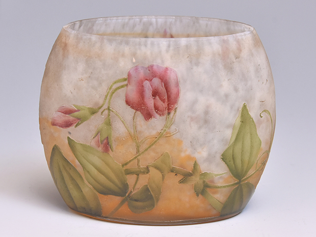 Daum Nancy ドーム スイートピー文 扁壺 花器 | 古美術ささき