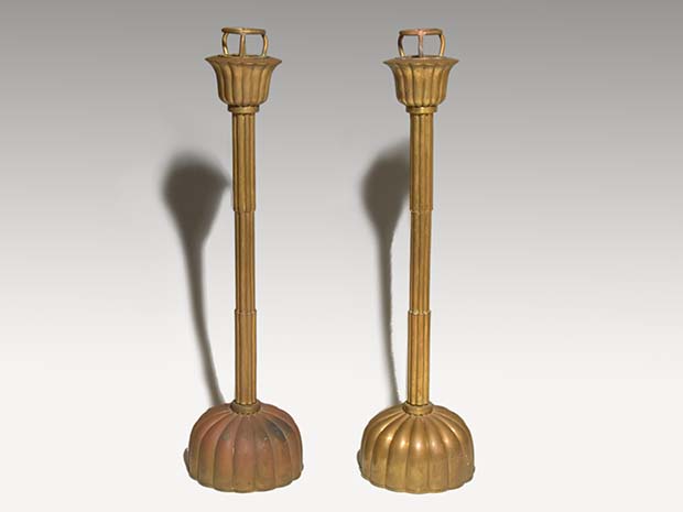 菊型燭台 一対(2個) 江戸末頃 | 古美術ささき