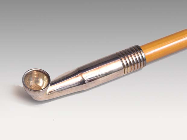 石州好 南鐐(純銀) 煙管(キセル) 一対 釜師 高木治良兵衛(作) 共箱