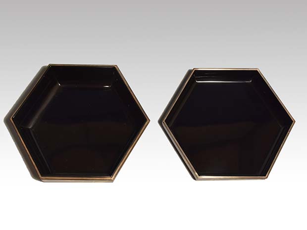 草花蒔絵 六角形菓子器 平安 西村象彦 逸品作 共箱 喰籠 | 古美術ささき