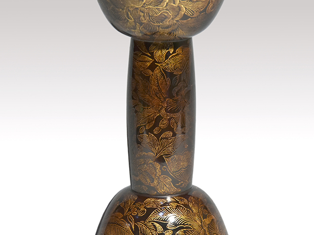 小鼓胴 沈金蝶に花蒔絵 宮増弥左衛門親賢花押入 | 古美術ささき