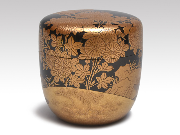 菊蒔絵棗 豊平翠仙(作) 共箱 翠香箱 | 古美術ささき