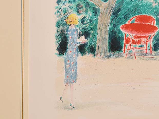 カシニョール リトグラフ「静かな朝」 1987年作 鉛筆サイン 額装 | 古