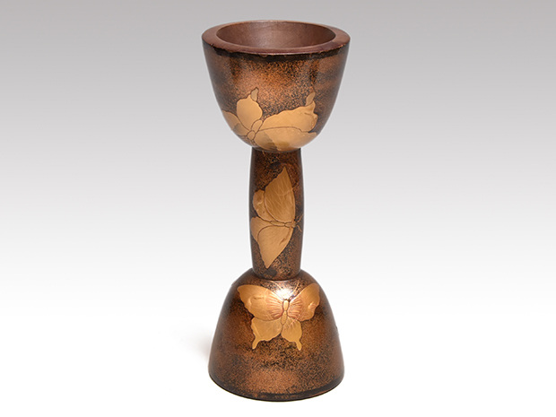 小鼓胴 梨地に蝶蒔絵 | 古美術ささき