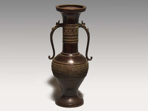 唐銅 耳付花入 | 古美術ささき