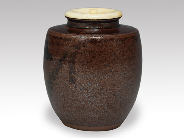 北野肩衝写茶入 平安東山 笹田仁史（作) 共箱 牙蓋 仕服（鎌倉間道) 未