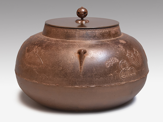 甑口釜 天猫作 十五代 大西清右衛門（浄心)箱書 炉用 | 古美術ささき