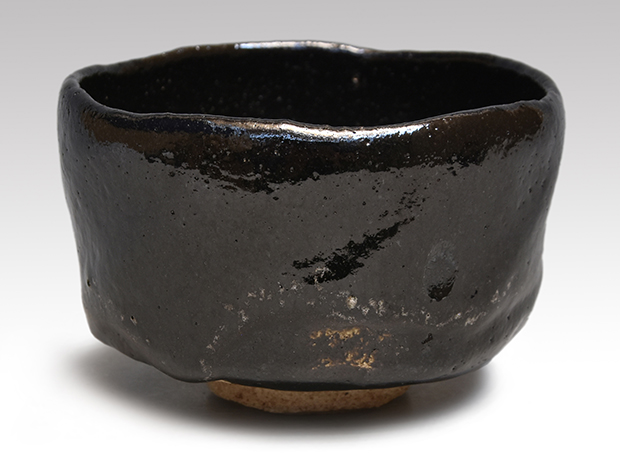 黒茶碗 二代 小川長楽(造) 淡々斎宗匠箱書 | 古美術ささき
