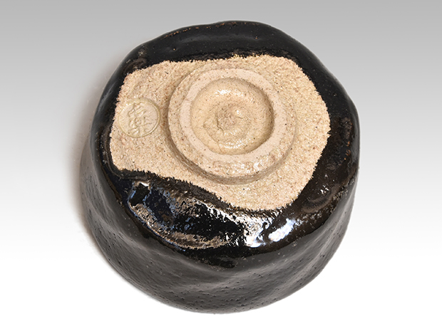 黒茶碗 二代 小川長楽(造) 淡々斎宗匠箱書 | 古美術ささき