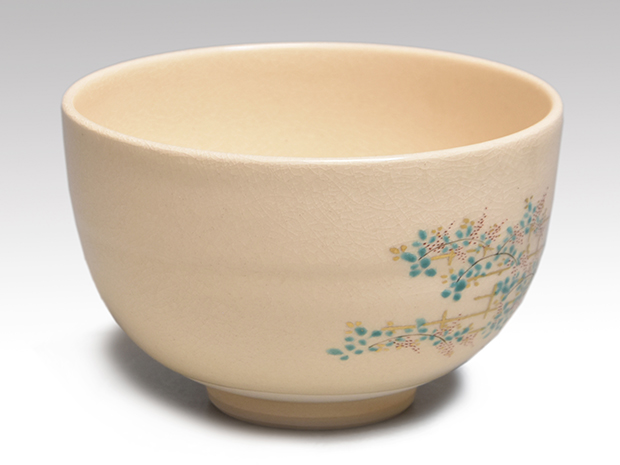 仿、仁阿弥翁作 色絵富士の図茶碗 七世 高橋道八(作) 共箱 | 古美術ささき