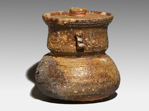 四代 高橋楽斎(作) 信楽 破れ袋水指 共蓋 塗蓋付 共箱 | 古美術ささき