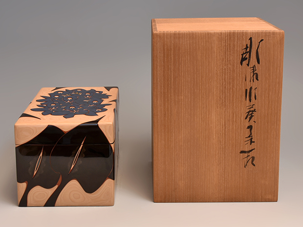 彫漆 水葵 茶箱 音丸耕堂(作) 共箱 | 古美術ささき