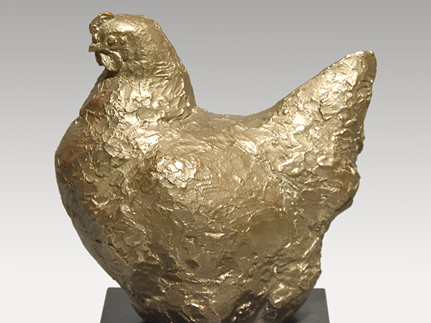 彫刻家 古賀忠雄(作) 「鶏」 ブロンズ製 古賀晟鑑定書付 | 古美術ささき