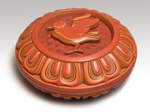 鳥文 堆朱香合 玉楮 象谷（作） | 古美術ささき
