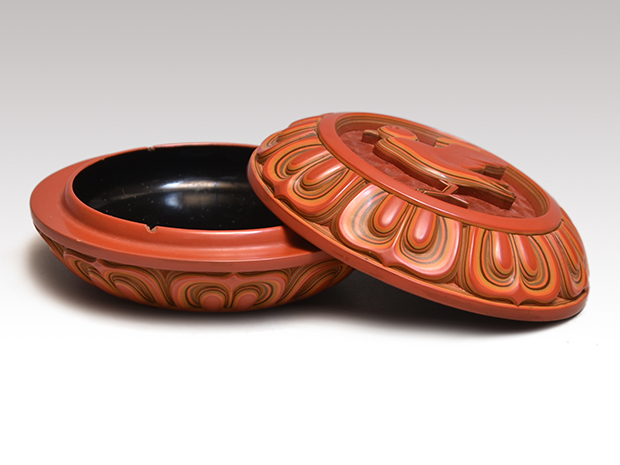 鳥文 堆朱香合 玉楮 象谷（作） | 古美術ささき
