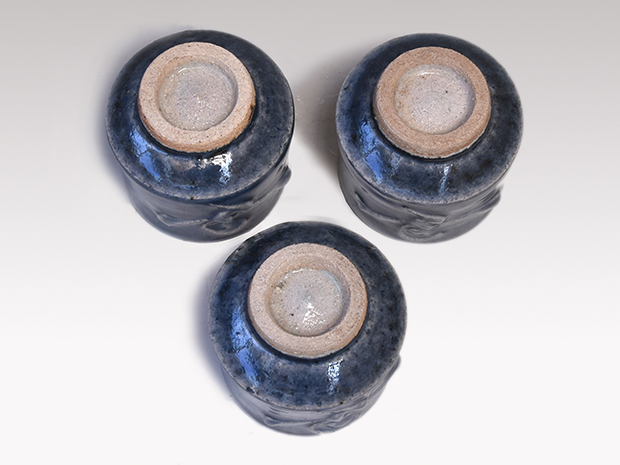 呉須筒描花文湯碗 3客 河井寛次郎（作）河井紅苑（識） | 古美術ささき