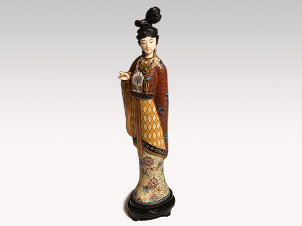 七宝に象牙製 中国女性人形置物 | 古美術ささき