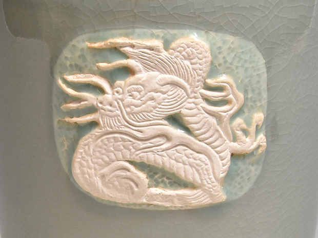 青磁龍文涼炉 雲林院寶山（作）共箱 | 古美術ささき