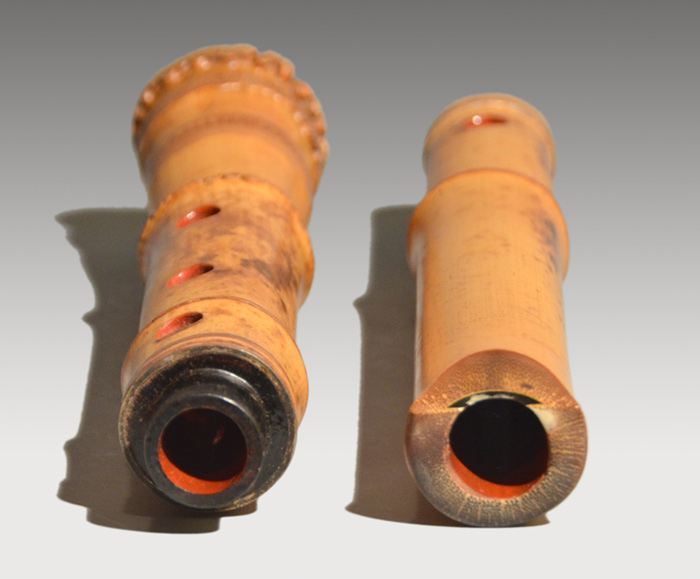 尺八 郡山流 焼印銘「如堂」「晃山」 1尺8寸 | 古美術ささき