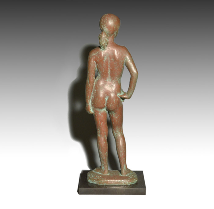 ブロンズ像 「若い女」 彫刻家 佐藤大有(作)共箱 高51cm 日展参与 | 古