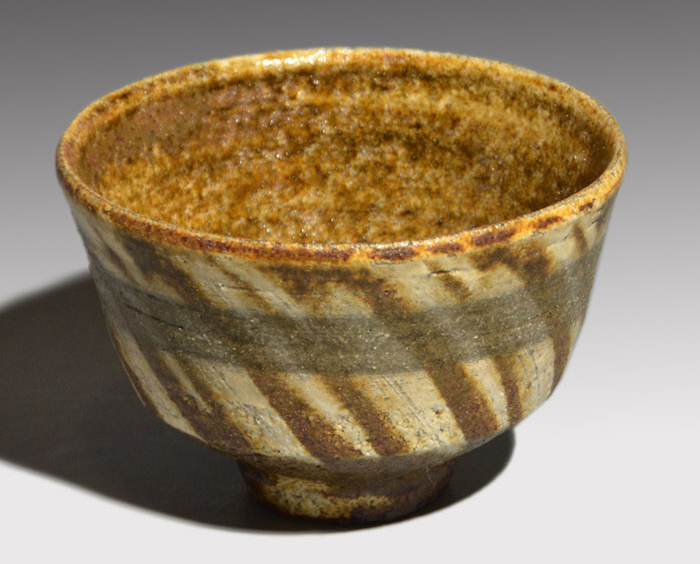 船木研児(造) 淡鉄釉藁横紋茶碗 共箱 | 古美術ささき